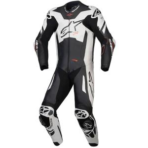 Alpinestars GP Plus V4 Sprint enodelni usnjen kombinezon, združljiv s Tech-Air, črno-belo-rdeč fluo
