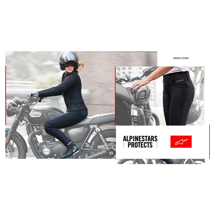 Ženske motoristične pajkice Alpinestars Banshee črne