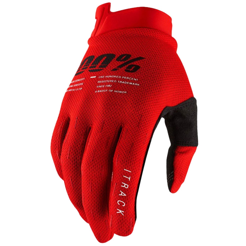 Motokros rokavice 100% - ZDA ITRACK rdeče