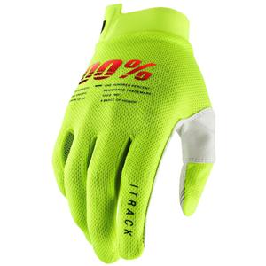 Motokros rokavice 100% - USA ITRACK fluo zelene
