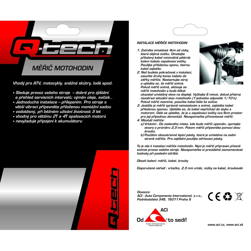 Števec ur Q-TECH črne barve
