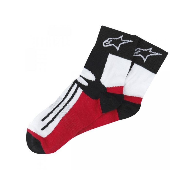 Alpinestars Racing kratke nogavice za cestne dirke črne, bele in rdeče barve