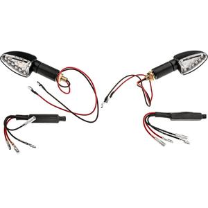 Dolgi smerniki Oxford LED Arrow s prozorno lečo in črnim ohišjem