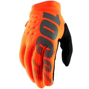 Motokros rokavice 100% - ZDA BRISKER fluo oranžno-črne