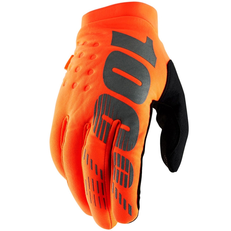 Motokros rokavice 100% - ZDA BRISKER fluo oranžno-črne