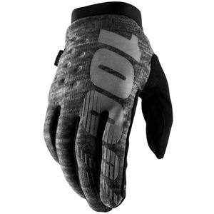 Motokros rokavice 100% - ZDA BRISKER sive