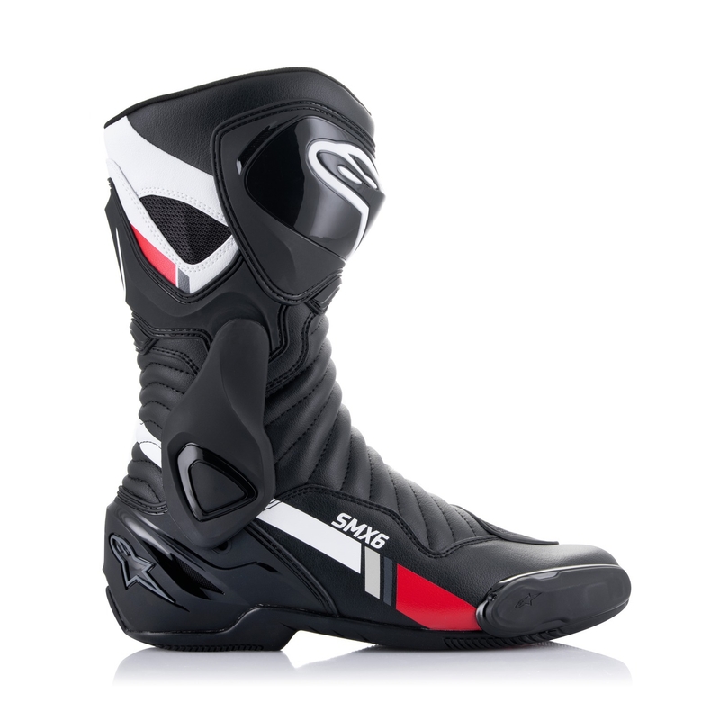 Moto škornji Alpinestars S-MX 6 črno-belo-sivo-rdeče barve