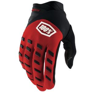 Motokros rokavice 100% - USA AIRMATIC rdeče-črne