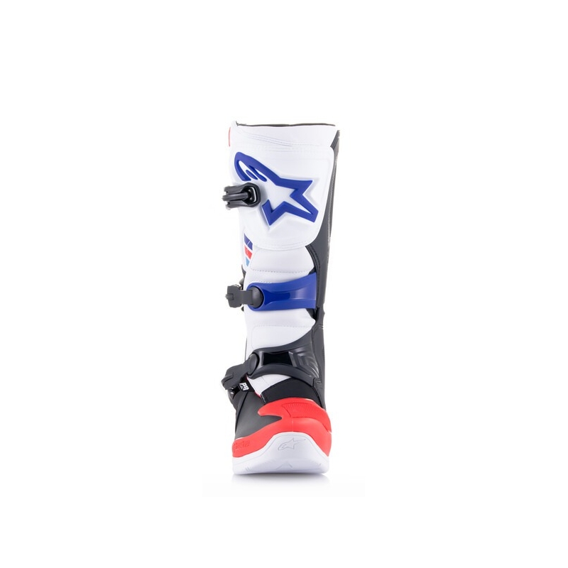 Motokros škornji Alpinestars TECH 3 belo-črno-modro-rdeče barve