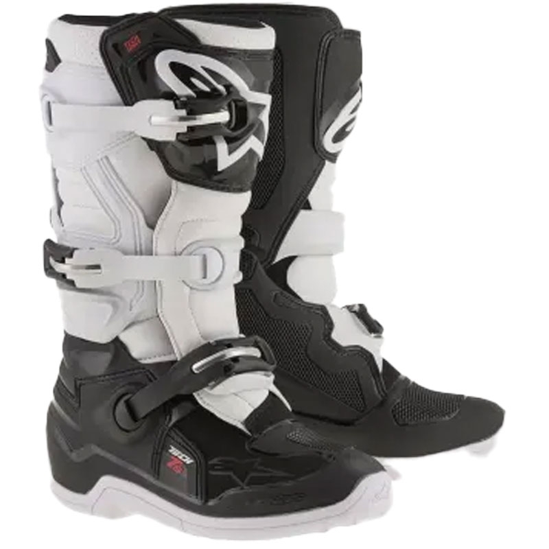 Otroški motoristični škornji Alpinestars Tech 7 S črno-beli