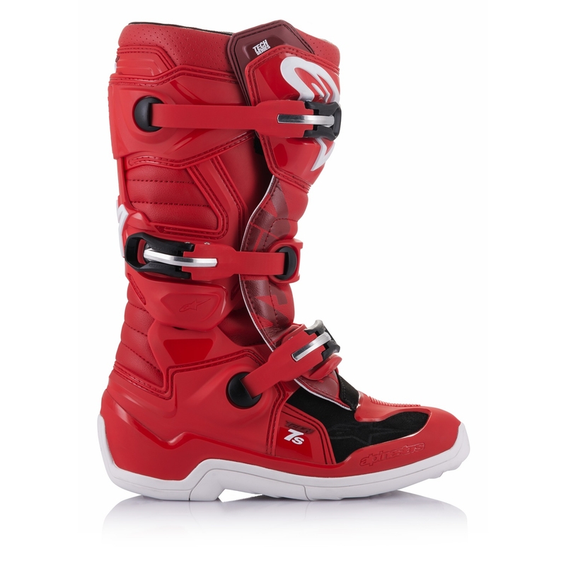 Otroški motoristični škornji Alpinestars Tech 7 S rdeči