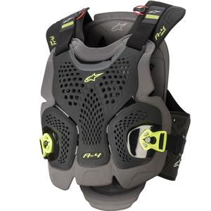 Ščitnik za prsi Alpinestars A-4 MAX črno-antracitno-fluo rumen