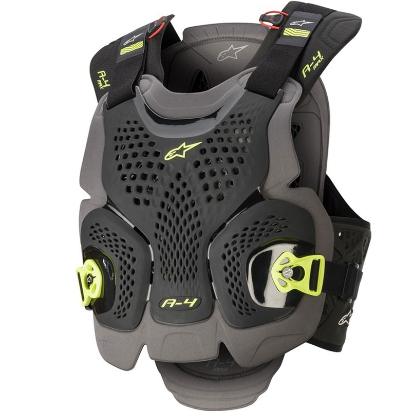 Ščitnik za prsi Alpinestars A-4 MAX črno-antracitno-fluo rumen
