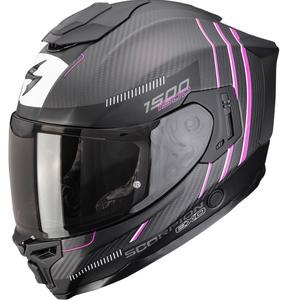 Integrirana motoristična čelada Scorpion EXO-1500 Carbon Air Zity mat črno-roza