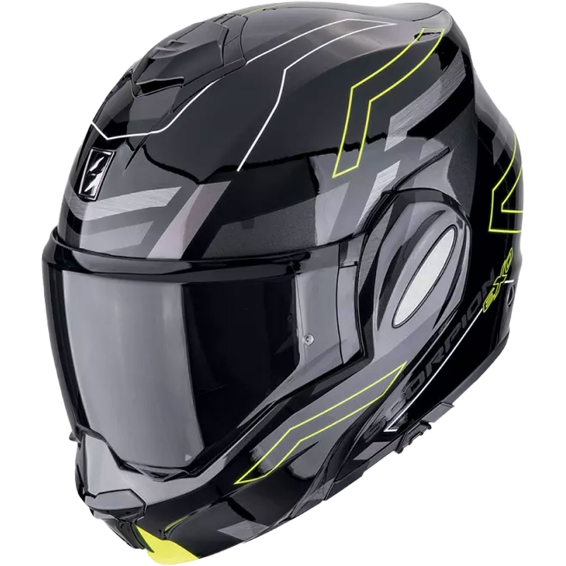 Motoristična čelada na preklop Scorpion EXO-TECH EVO CONQUER črno-fluo rumena