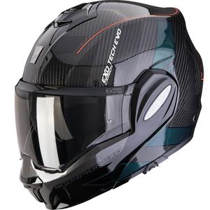 Scorpion EXO-TECH EVO Carbon CAD preklopna motoristična čelada črno-zelena