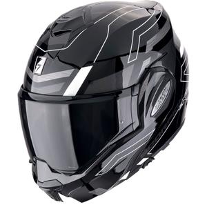 Motoristična čelada na preklop Scorpion EXO-TECH EVO CONQUER črno-bela