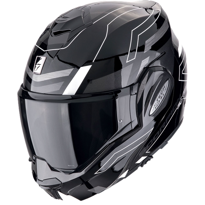 Motoristična čelada na preklop Scorpion EXO-TECH EVO CONQUER črno-bela