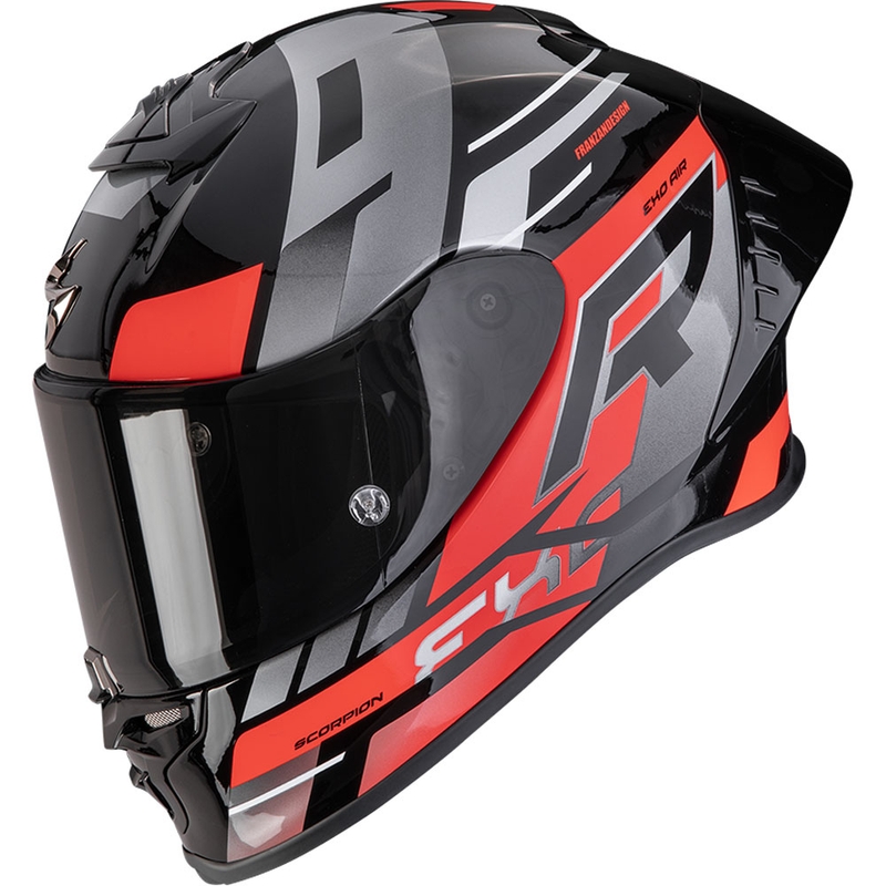 Scorpion EXO-R1 EVO II Air Adrenaline integralna motoristična čelada črno-rdeče-srebrna