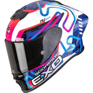 Scorpion EXO-R1 EVO II Air Cornering integralna motoristična čelada bela-modro-roza