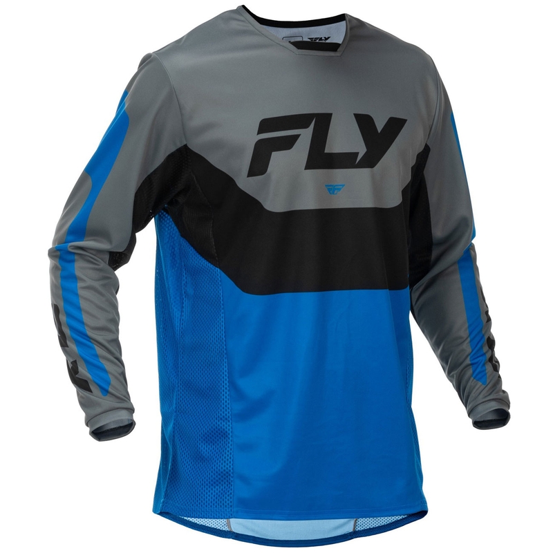 Motokros dres FLY Racing Kinetic USA modro-sivo-črn