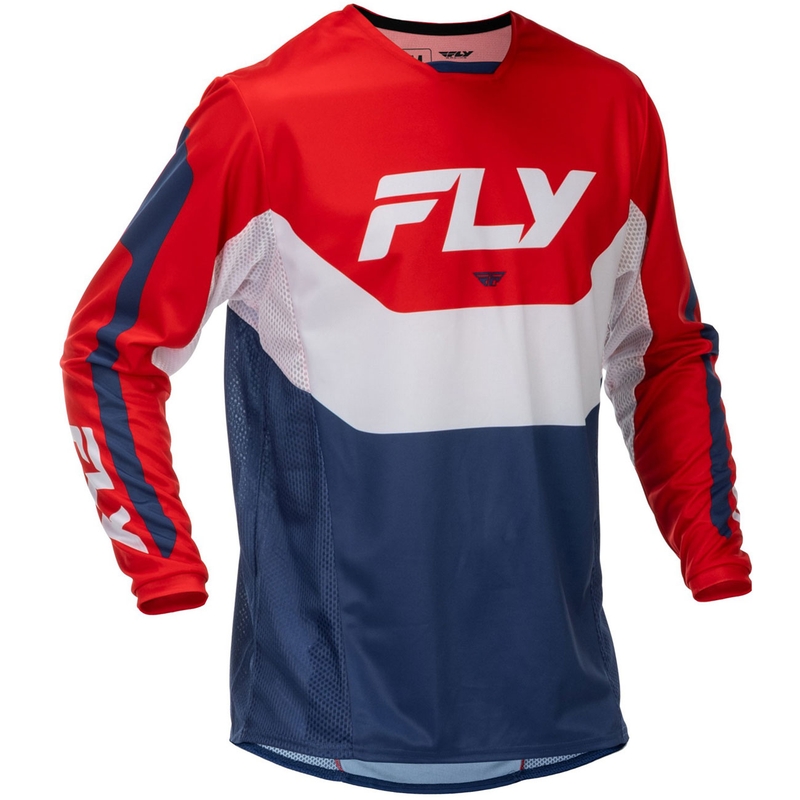 Motokros dres FLY Racing Kinetic USA rdeče-belo-moder
