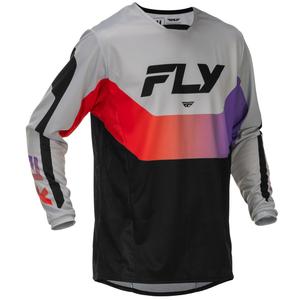 Motokros dres FLY Racing Kinetic USA sivo-rdeče-vijolično-črn