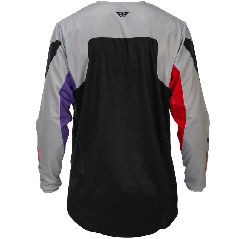Motokros dres FLY Racing Kinetic USA sivo-rdeče-vijolično-črn