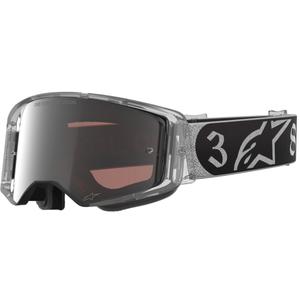 Motokros očala Alpinestars Supertech Vision DNGR38 XXV črno-srebrna z zrcalnim srebrnim pleksi steklom
