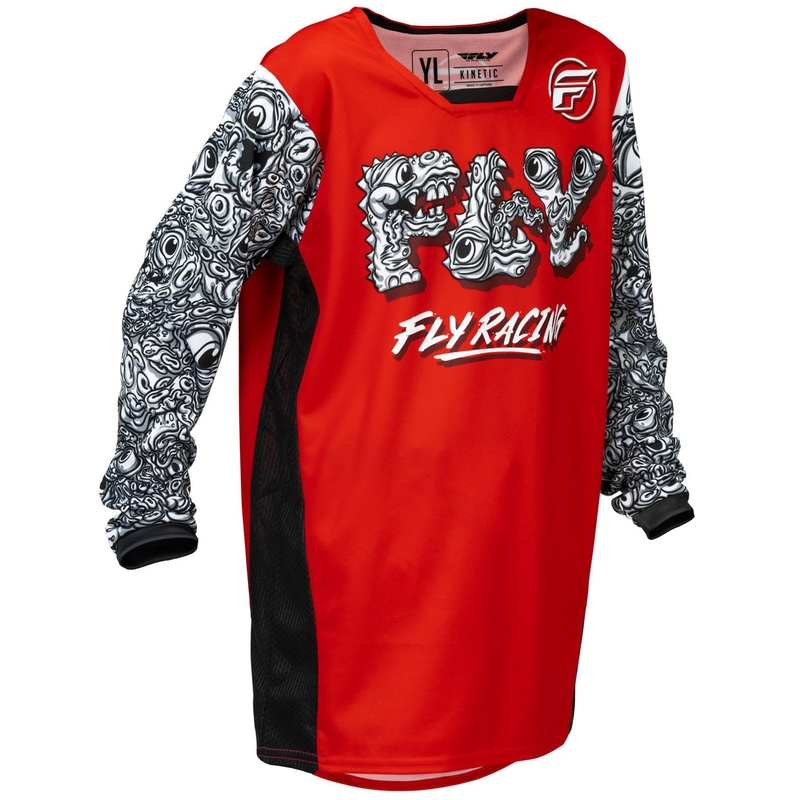 Otroški motokros dres FLY Racing KINETIC MUTANT rdeče-belo-črn