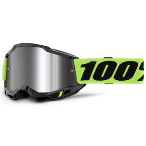 Motokros očala 100% Accuri 2 fluo rumena s srebrnim pleksi steklom