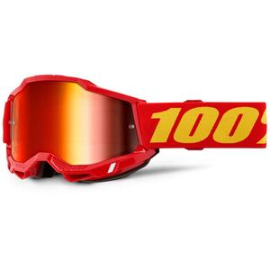Motokros očala 100% Accuri 2 rdeča z rdečim pleksi steklom