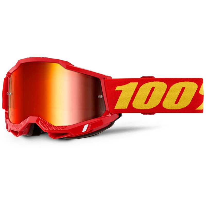 Motokros očala 100% Accuri 2 rdeča z rdečim pleksi steklom