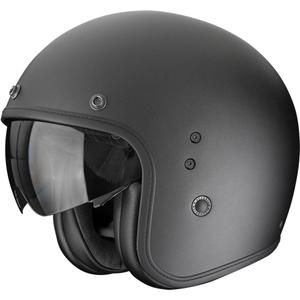 Moto čelada Scorpion Belfast EVO Solid z odprtim obrazom, mat biserno črna