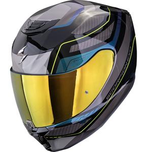 Scorpion EXO-391 Leo motoristična čelada z integriranim obrazom črno-modra