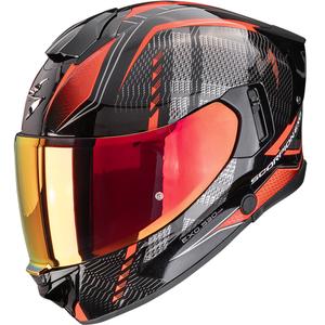 Scorpion EXO-530 Air Theras motoristična čelada z integriranim obrazom, kovinsko črno-rdeča