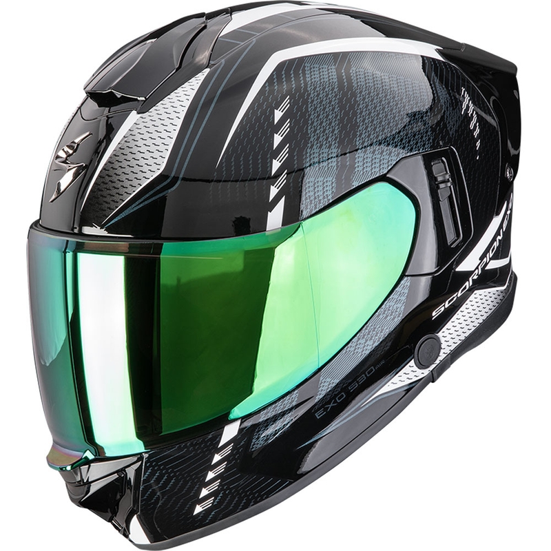 Scorpion EXO-530 Air Theras motoristična čelada z integriranim obrazom črno-biserno-bela