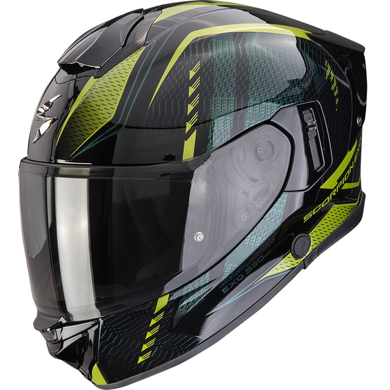 Scorpion EXO-530 Air Theras motoristična čelada z integriranim obrazom črno-zelena