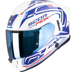Scorpion EXO-530 Air Slope motoristična čelada z integriranim obrazom, belo-modro-rdeča