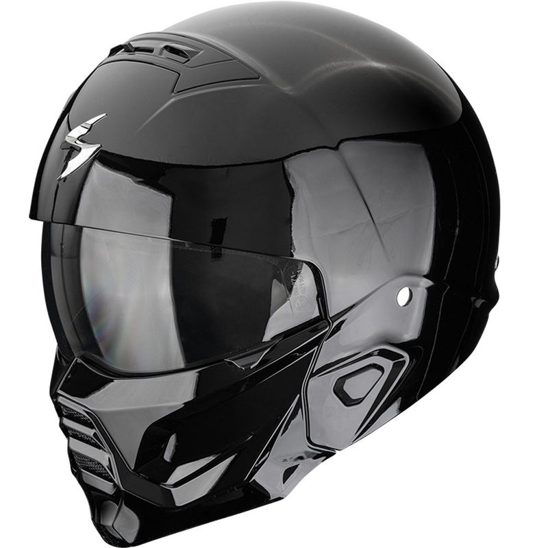 Odprta čelada z masko Scorpion EXO-COMBAT II Solid black