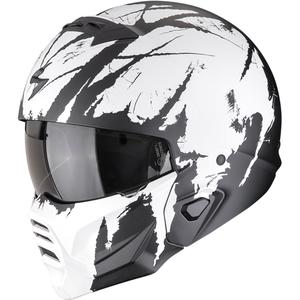 Odprta čelada z masko Scorpion EXO-COMBAT II Marauder mat črno-bela