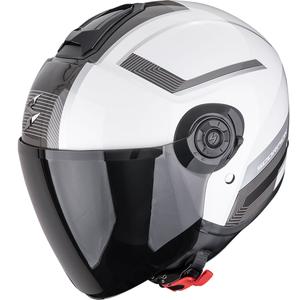 Odprta motoristična čelada Scorpion EXO-CITY II Cosmos biserno bela-srebrna