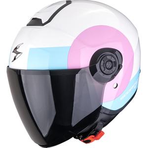 Scorpion EXO-CITY II prosojna odprta motoristična čelada bela-roza-svetlo modra