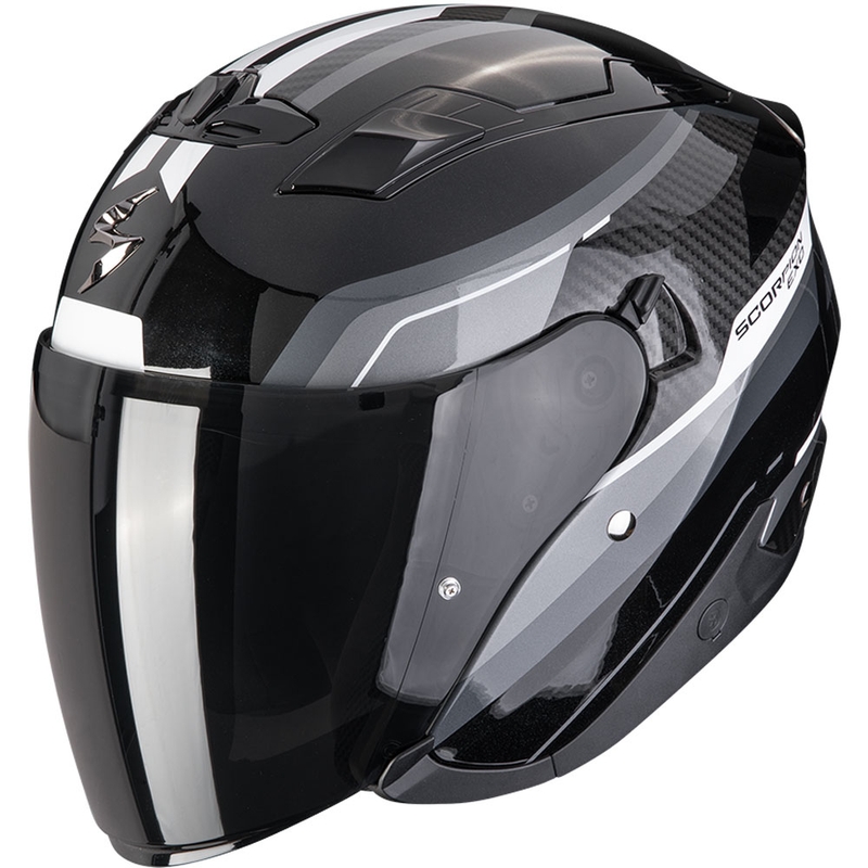 Odprta motoristična čelada Scorpion EXO-230 Hipe črno-srebrna