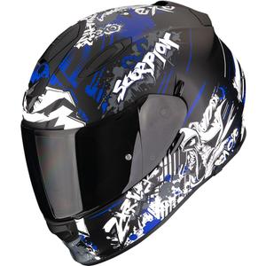 Scorpion EXO-491 Spector motoristična čelada z integriranim obrazom, mat črno-modra