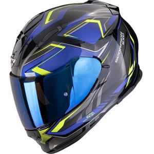 Scorpion EXO-491 Zumo motoristična čelada z integriranim obrazom črno-modro-fluo rumena
