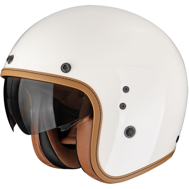 Moto čelada Scorpion Belfast EVO Luxe z odprtim obrazom, kremna