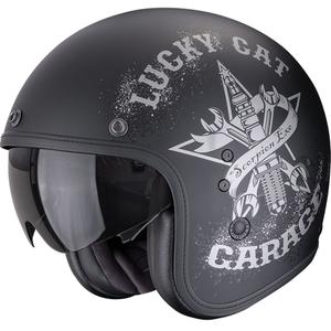 Moto čelada Scorpion Belfast Hangar z odprtim obrazom, mat črno-srebrna