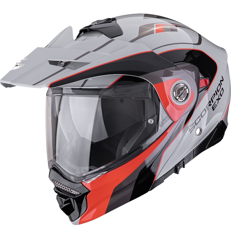 Enduro motoristična čelada Scorpion ADX-2 Kamps sivo-rdeča