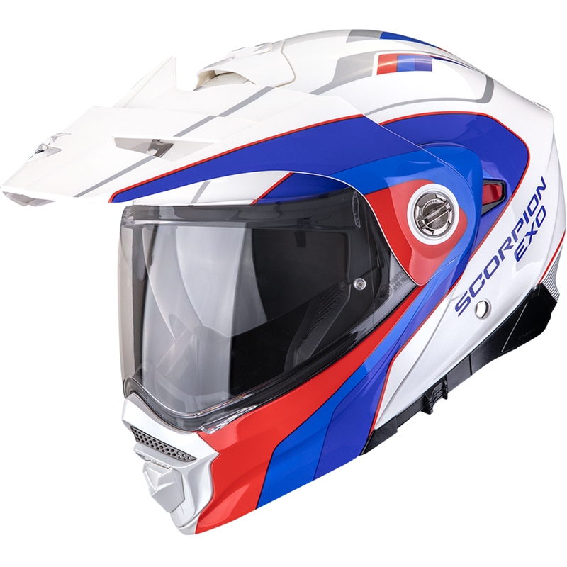 Enduro motoristična čelada Scorpion ADX-2 Kamps belo-rdeče-modra